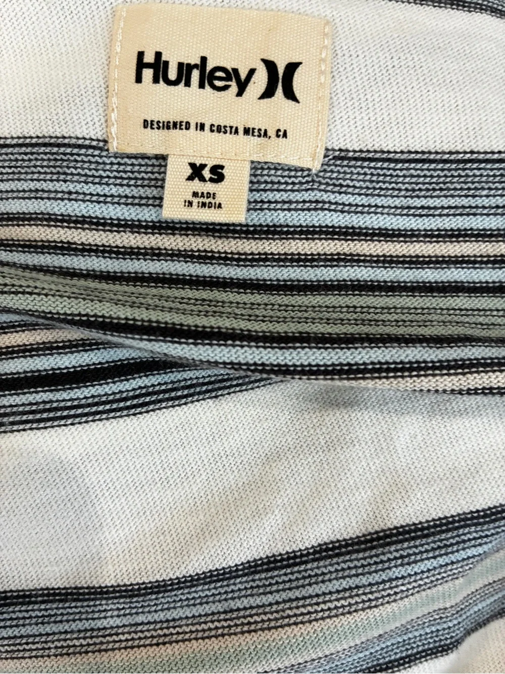 Hurley Striped Cotton Knit Scoop Neck Maxi Dress XS